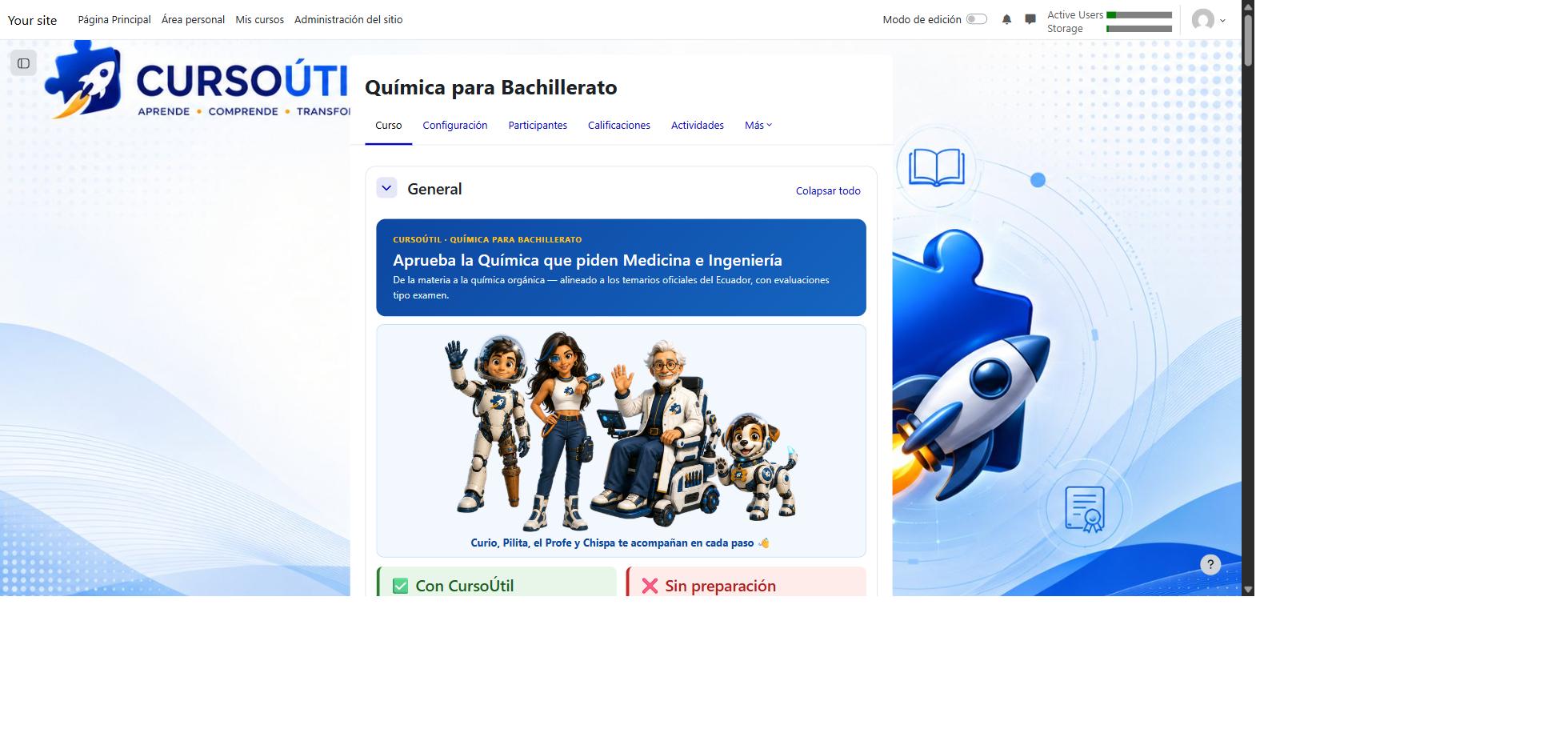 Curso de Química en Moodle